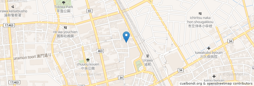 Mapa de ubicacion de サーティワンアイスクリーム en Giappone, Prefettura Di Saitama, さいたま市, 浦和区.