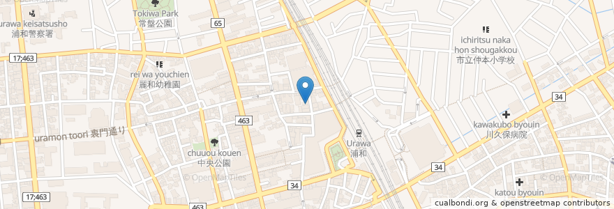 Mapa de ubicacion de JAM en 日本, 埼玉県, さいたま市, 浦和区.