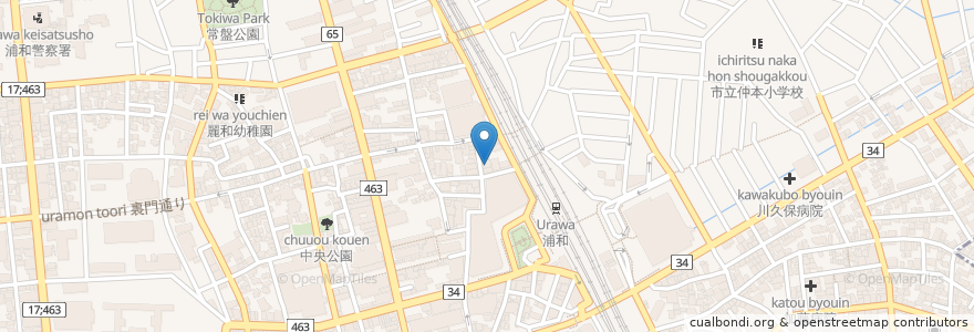 Mapa de ubicacion de BIG ECHO en 日本, 埼玉县, 埼玉市, 浦和区.