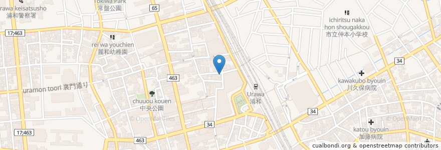 Mapa de ubicacion de Kirin City en Giappone, Prefettura Di Saitama, さいたま市, 浦和区.