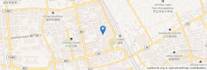 Mapa de ubicacion de 星野珈琲店 en Japan, 埼玉県, さいたま市, 浦和区.