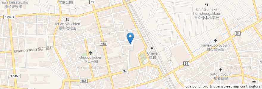 Mapa de ubicacion de こやた歯科矯正歯科 en Giappone, Prefettura Di Saitama, さいたま市, 浦和区.