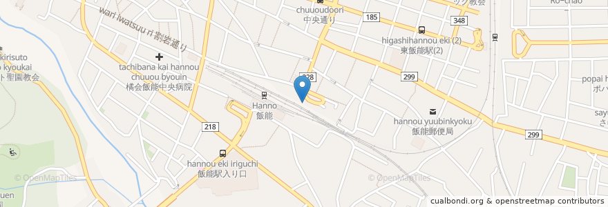Mapa de ubicacion de 吉野家 en Japonya, 埼玉県, 飯能市.