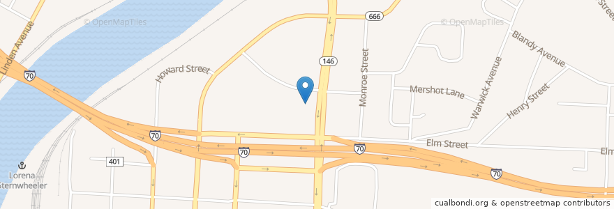 Mapa de ubicacion de Oriental Super Buffet en 미국, 오하이오 주, Muskingum County, Zanesville.