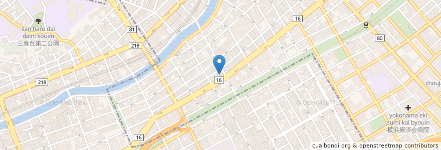 Mapa de ubicacion de 麺屋M en 日本, 神奈川県, 横浜市, 中区.