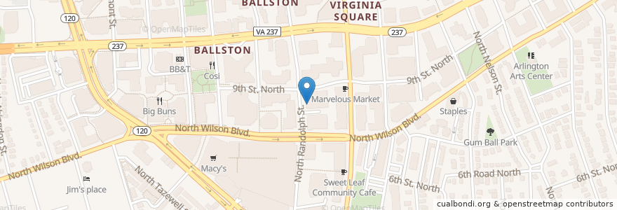 Mapa de ubicacion de Laura cooks en Vereinigte Staaten Von Amerika, Virginia, Arlington County, Arlington.