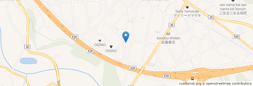 Mapa de ubicacion de izakaya いっちょ en 일본, 야마나시현, 上野原市.