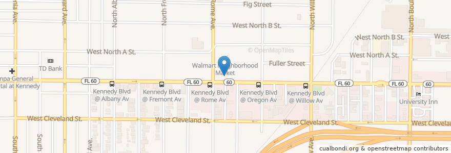 Mapa de ubicacion de Taco Bell en Estados Unidos Da América, Flórida, Hillsborough County, Tampa.