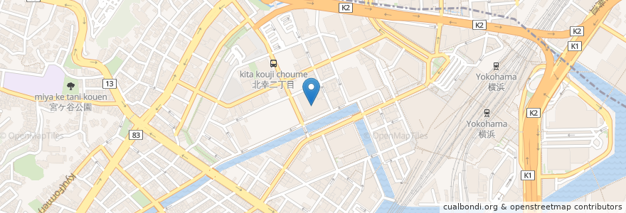 Mapa de ubicacion de Trattoria&Pizzeria LOGIC 横浜 en Japan, 神奈川県, Yokohama, 西区, 神奈川区.