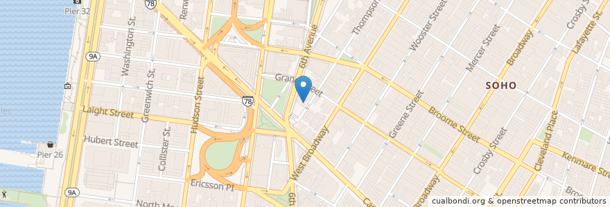 Mapa de ubicacion de Jimmy at The James en Amerika Birleşik Devletleri, New York, New York, New York County, Manhattan, Manhattan Community Board 2.