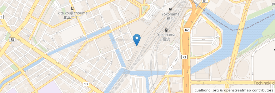 Mapa de ubicacion de 博多天ぷら たかお ジョイナス横浜店 en 일본, 가나가와현, 요코하마시, 西区.