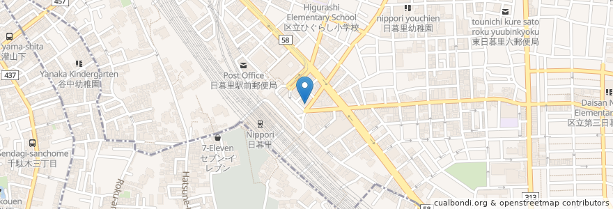 Mapa de ubicacion de 馬賊 日暮里店 en اليابان, 東京都, 台東区.