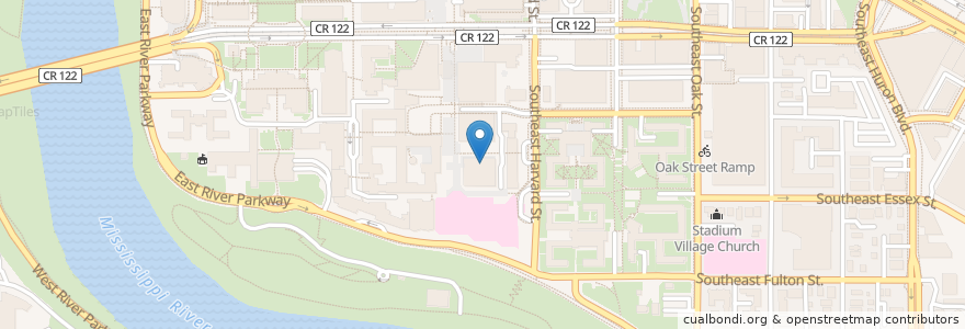 Mapa de ubicacion de Biomedical Library en 미국, 미네소타, Hennepin County, Minneapolis.