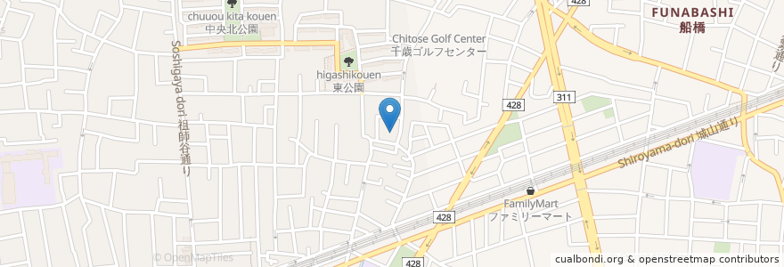 Mapa de ubicacion de 湯パークレビランド en 日本, 東京都, 世田谷区.