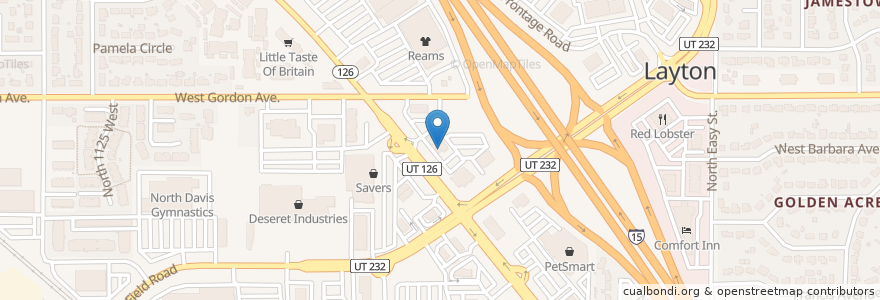 Mapa de ubicacion de Check Smart en アメリカ合衆国, ユタ州, Davis County, Layton.