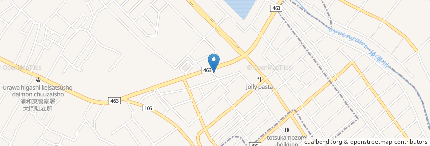 Mapa de ubicacion de 山田うどん食堂 en Japão, 埼玉県, さいたま市, 緑区.