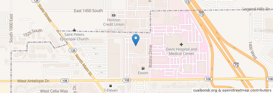 Mapa de ubicacion de North View Pharmacy en Estados Unidos De América, Utah, Davis County, Clearfield, Layton.