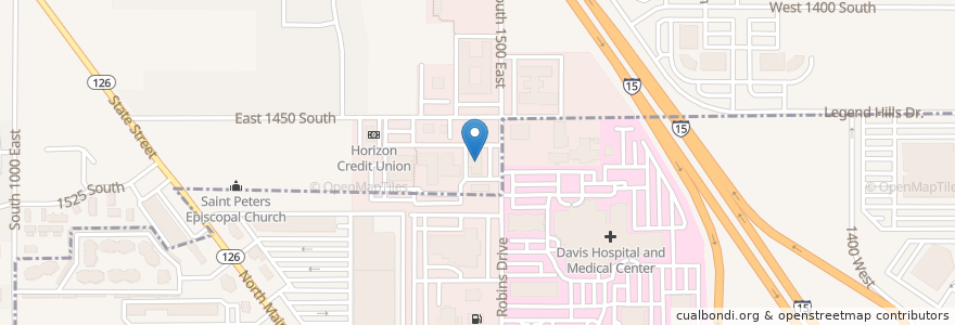 Mapa de ubicacion de Coombs Orthodontics en United States, Utah, Davis County, Clearfield, Layton.