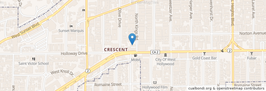 Mapa de ubicacion de The 11:11 en ایالات متحده آمریکا, کالیفرنیا, Los Angeles County, لوس آنجلس, West Hollywood.