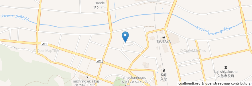 Mapa de ubicacion de ズーズー・イングリッシュカフェ en Japon, Préfecture D'Iwate, 久慈市.