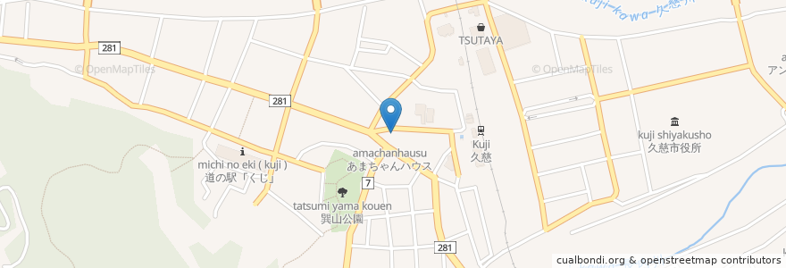 Mapa de ubicacion de Coco Cafe en 日本, 岩手県, 久慈市.