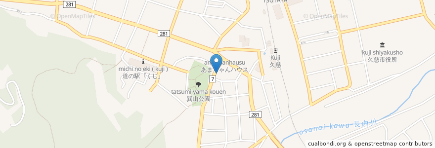 Mapa de ubicacion de Barツバメの巣 en 日本, 岩手県, 久慈市.