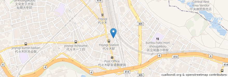 Mapa de ubicacion de Guy's Soul Yoyogi Yakiniku en Japón, Tokio, Shinjuku, Shibuya.