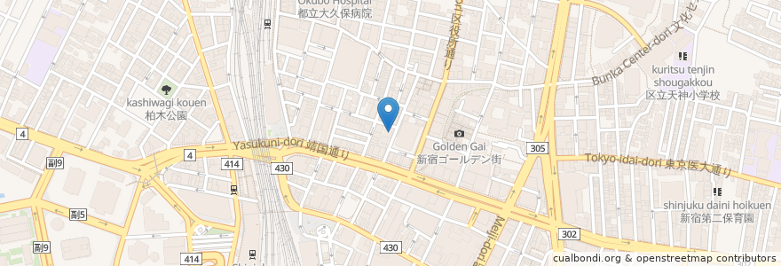 Mapa de ubicacion de NO 1 YAKINIKU AND Shabu shabu en Japan, 東京都, 新宿区.