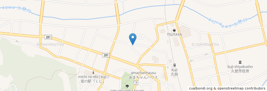 Mapa de ubicacion de カラオケリバティー en اليابان, 岩手県, 久慈市.