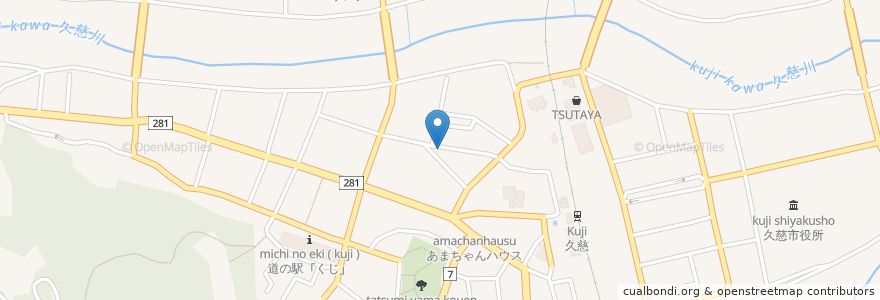 Mapa de ubicacion de かざ花 en 日本, 岩手県, 久慈市.