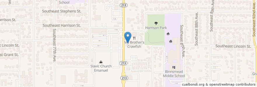 Mapa de ubicacion de My Brother's Crawfish en Vereinigte Staaten Von Amerika, Oregon, Portland, Multnomah County.
