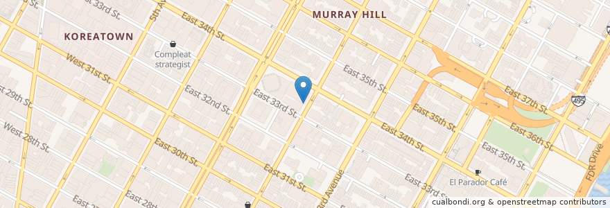 Mapa de ubicacion de Murray Park Garage en Estados Unidos De América, Nueva York, Nueva York, New York County, Manhattan, Manhattan Community Board 5.