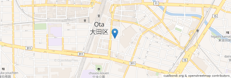 Mapa de ubicacion de とんかつ檍 蒲田店 en اليابان, 東京都, 大田区.