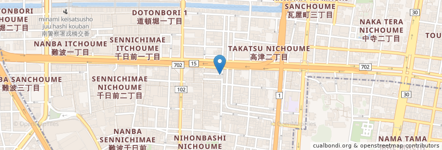 Mapa de ubicacion de 御食事処 あさひ en Japon, Préfecture D'Osaka, 大阪市, 中央区.