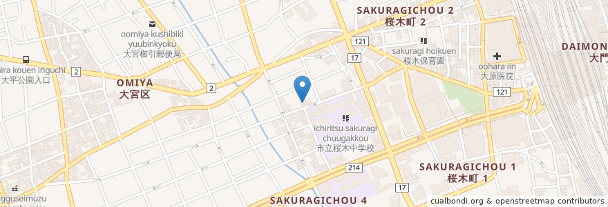 Mapa de ubicacion de 大宮国際動物専門学校 en 日本, 埼玉县, 埼玉市, 大宮区.