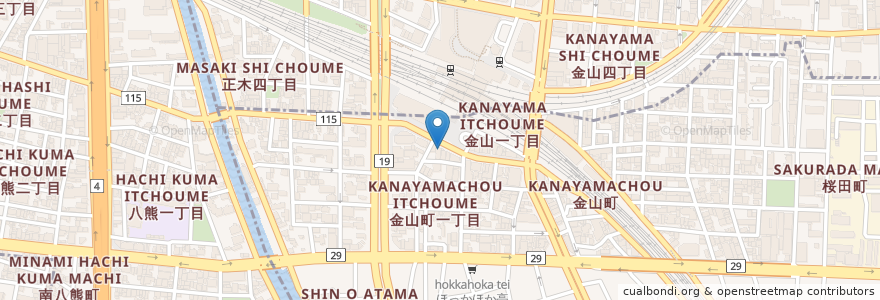 Mapa de ubicacion de 伊神切手社 en Japan, 愛知県, Nagoya, 熱田区.