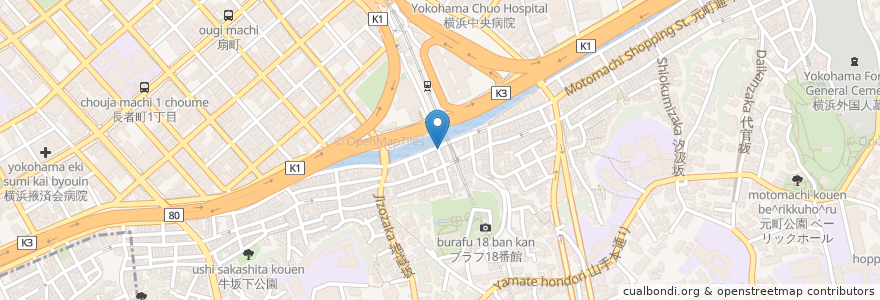 Mapa de ubicacion de 創作料理4040 en 日本, 神奈川県, 横浜市, 中区.