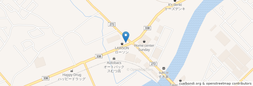 Mapa de ubicacion de みちのく銀行 en Jepun, 青森県, むつ市.