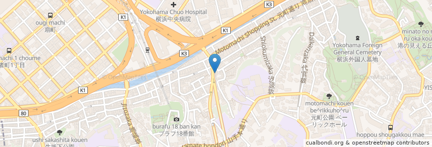 Mapa de ubicacion de ドゥジエーム・ラ・セーヌ en Giappone, Prefettura Di Kanagawa, 横浜市, 中区.