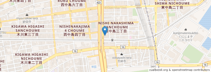 Mapa de ubicacion de Stinger en 日本, 大阪府, 大阪市, 淀川区.