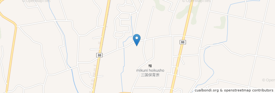 Mapa de ubicacion de ふれあい館三国（三国校区コミュニティセンター） en 日本, 福岡県, 小郡市.