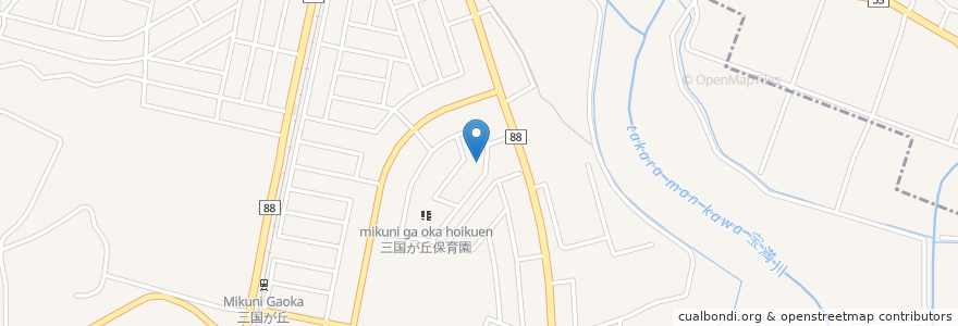 Mapa de ubicacion de 三国が丘公民館 en 日本, 福岡県, 小郡市.