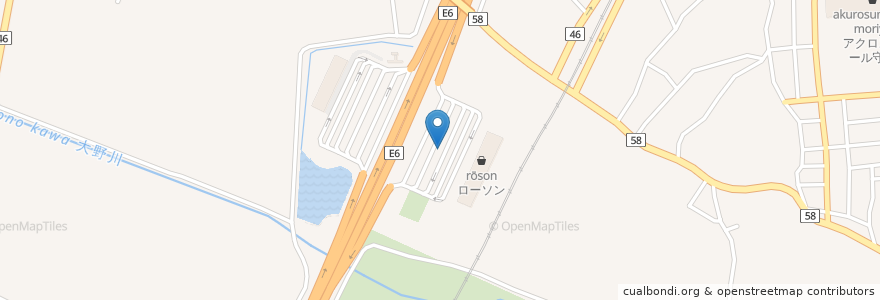 Mapa de ubicacion de Moriya SA en Japonya, 茨城県, 守谷市.