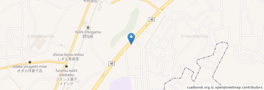 Mapa de ubicacion de モービル en اليابان, 宮城県, 塩竈市.