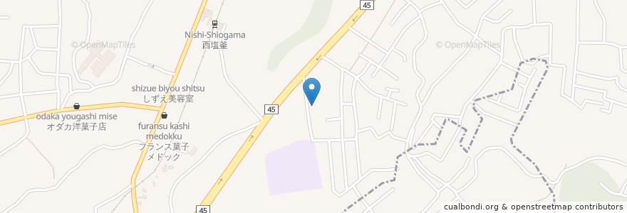Mapa de ubicacion de 遠藤レディスクリニック en 일본, 미야기현, 多賀城市, 塩竈市.