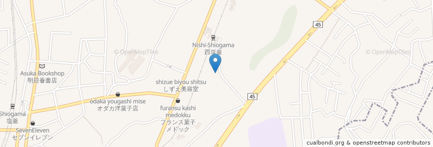 Mapa de ubicacion de 日本基督教団 塩釜東教会 en Japón, Prefectura De Miyagi, 多賀城市, 塩竈市.
