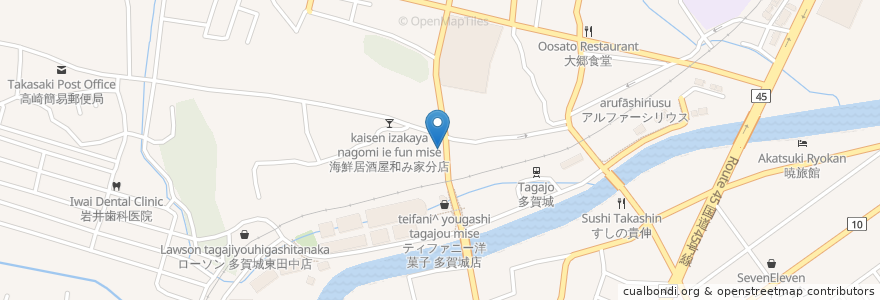 Mapa de ubicacion de クロスワード en Japão, 宮城県, 多賀城市.