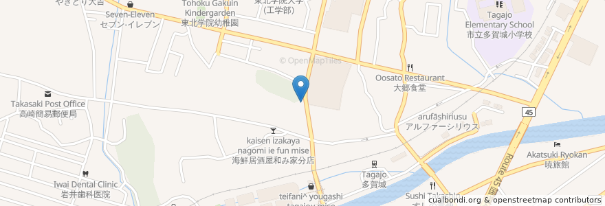 Mapa de ubicacion de 炭火焼鳥いたどり 多賀城店 en 日本, 宮城県, 多賀城市.