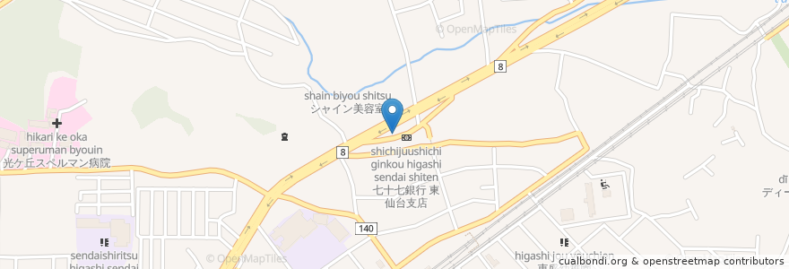 Mapa de ubicacion de スナックルビー en 日本, 宮城県, 仙台市, 宮城野区.