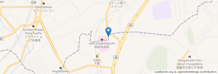 Mapa de ubicacion de 中華そば蒼穹 en 日本, 宮城県, 多賀城市, 塩竈市.
